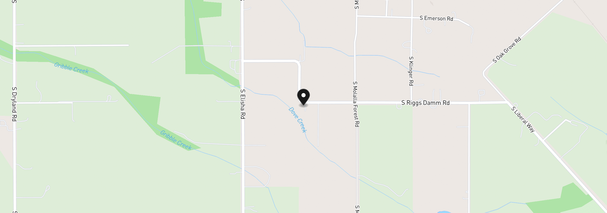 Map showing the location of 11280 S Riggs Damm Rd, Canby, OR 97013