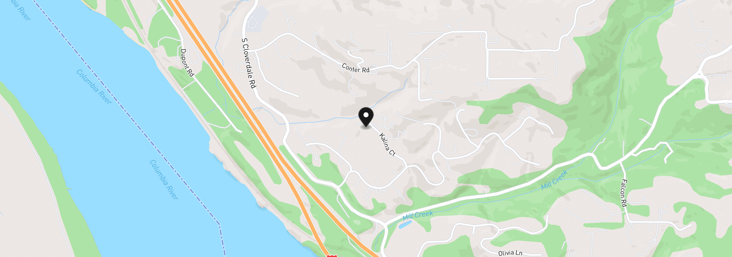 Map showing the location of 147 Kalina Ct, Kalama, Wa 98625