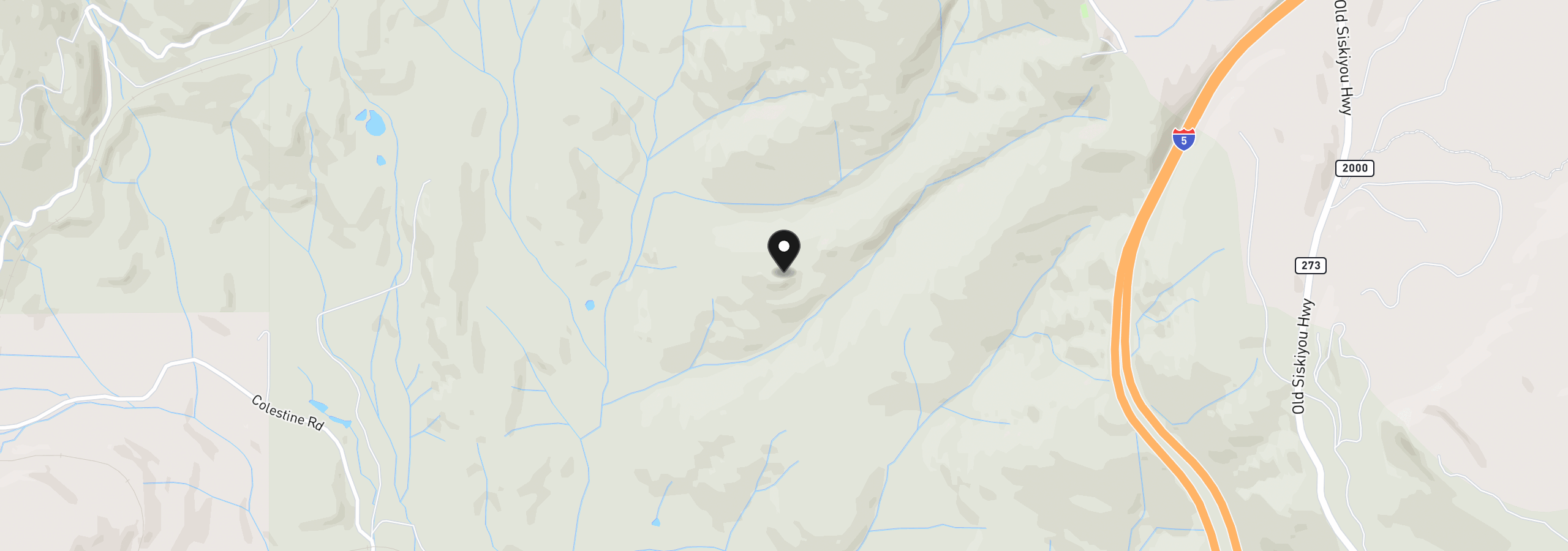 Map showing the location of Colestin Rd, Ashland, OR 97520