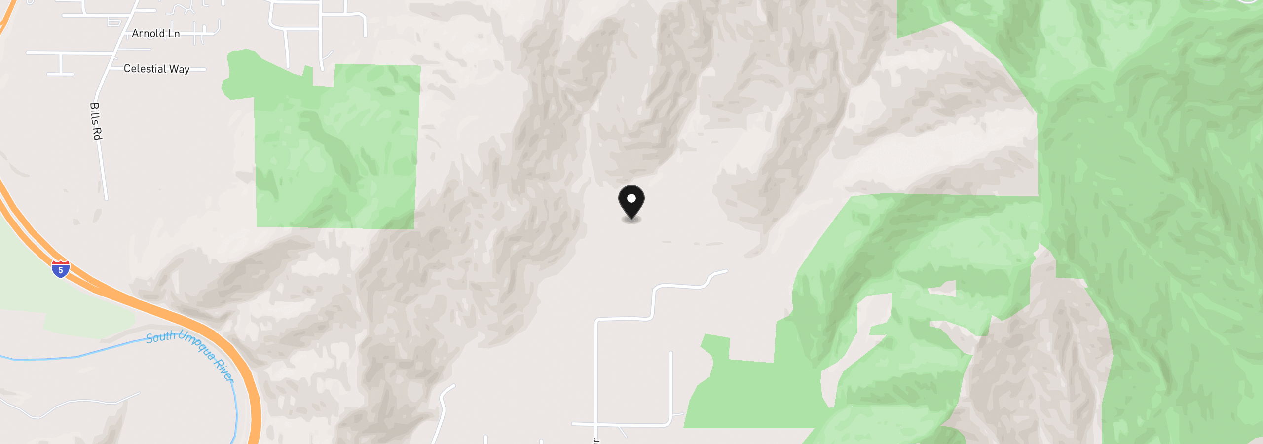 Map showing the location of 924 Lou Gray Dr, Myrtle Creek, OR 97457