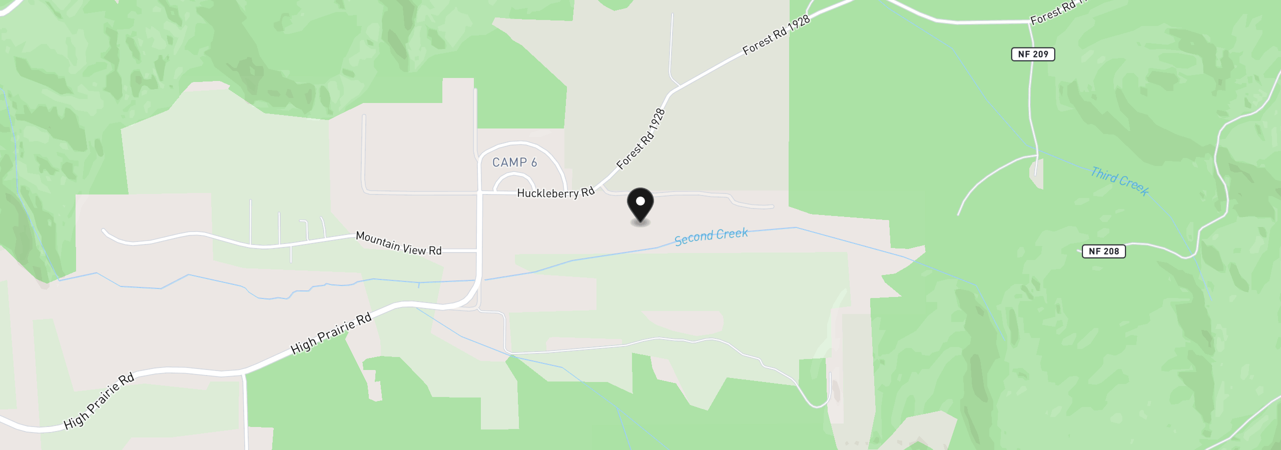 Map showing the location of 49782 Huckleberry Rd, Oakridge, OR 97463