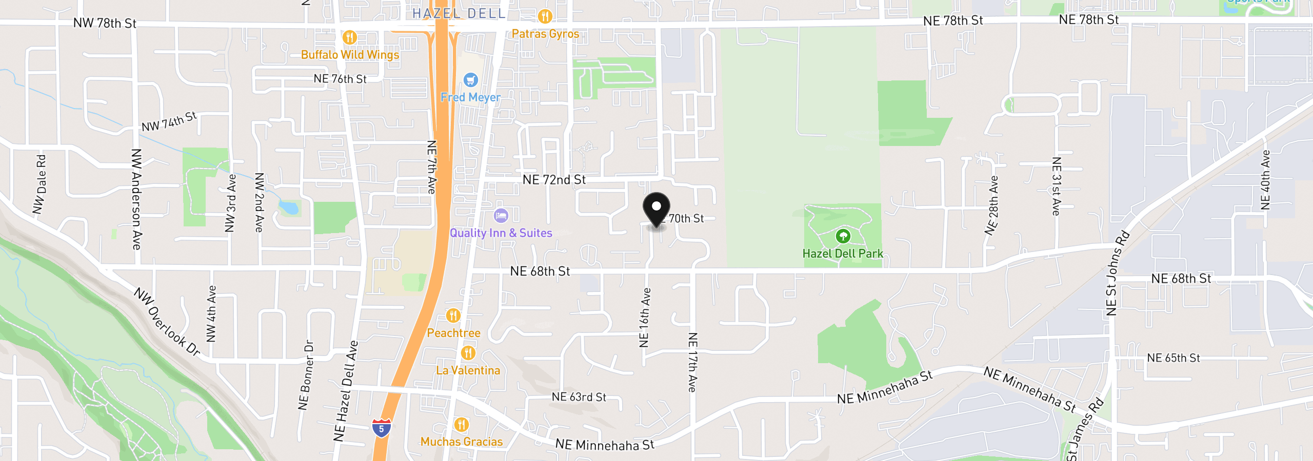 Map showing the location of 6917 NE 16th Ave, Vancouver, Wa 98665