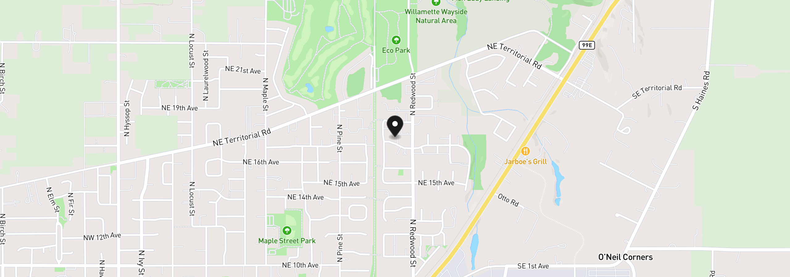 Map showing the location of 1394 NE 17th Ave, Canby, OR 97013