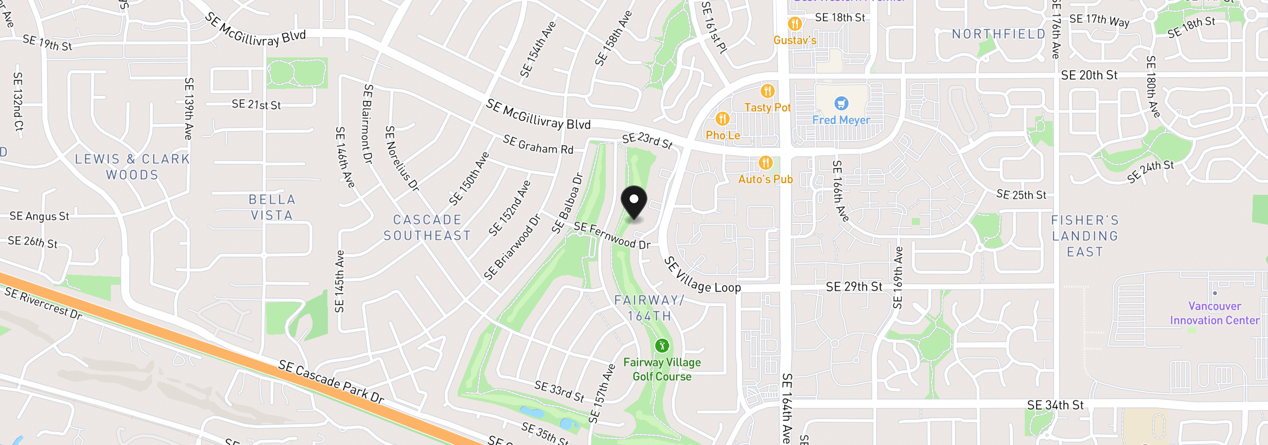 Map showing the location of 2618 SE Baypoint Dr 14, Vancouver, Wa 98683