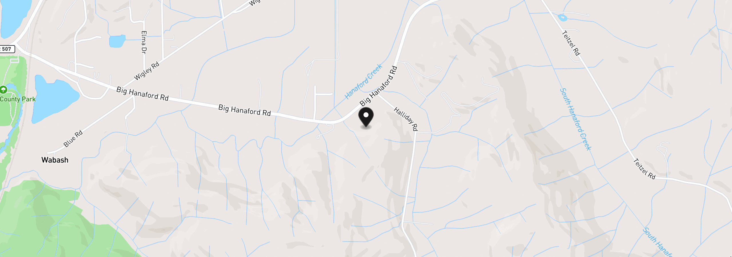 Map showing the location of 336 Big Hanaford Rd, Centralia, Wa 98531