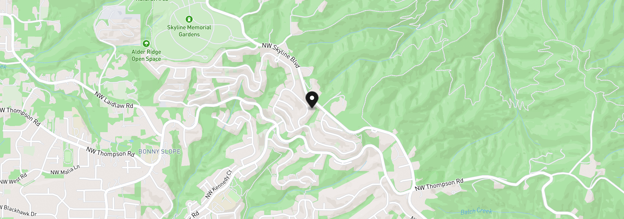 Map showing the location of 9149 NW McKenna Dr, Portland, OR 97229