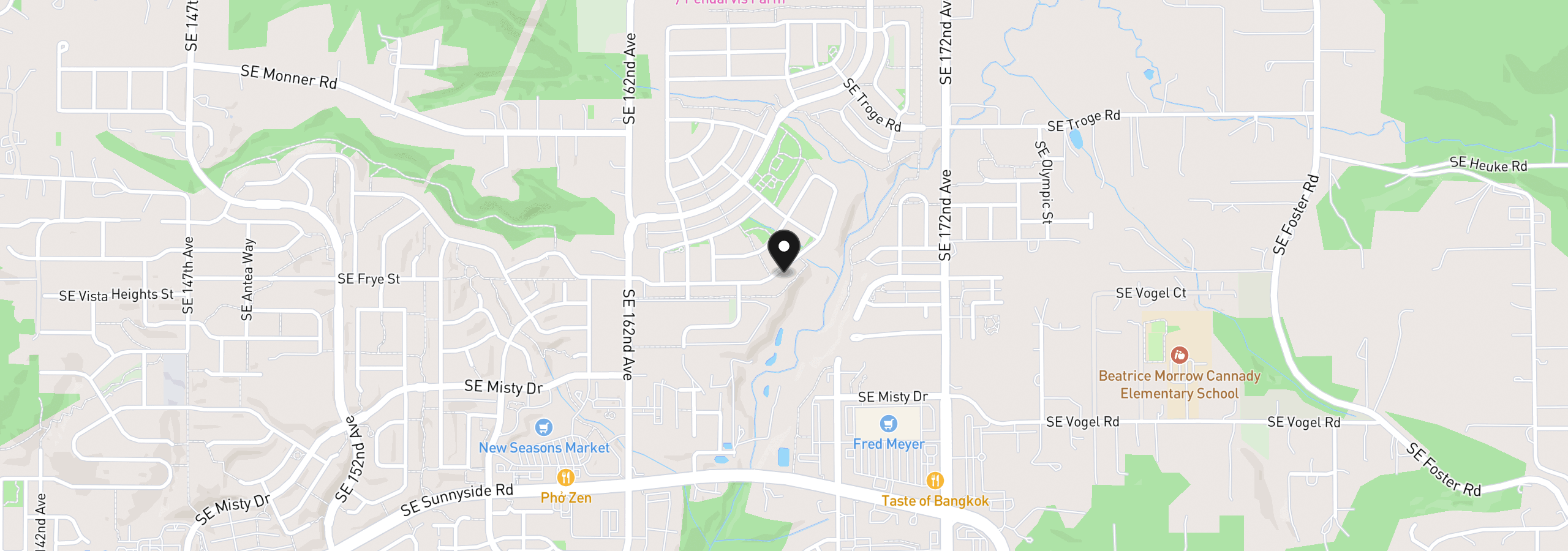 Map showing the location of 16744 SE Shimmering Leaf St, Happy Valley, OR 97086