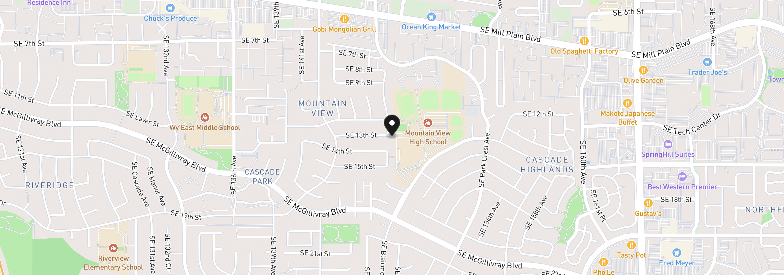 Map showing the location of 1217 SE 147th Ave, Vancouver, Wa 98683