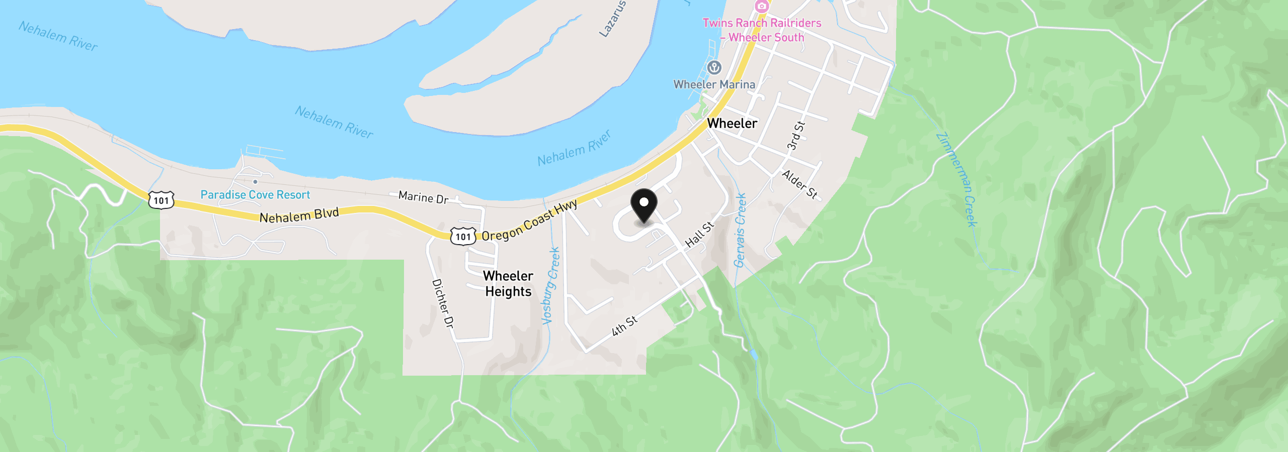 Map showing the location of Rowe St 1900, Wheeler, OR 97147