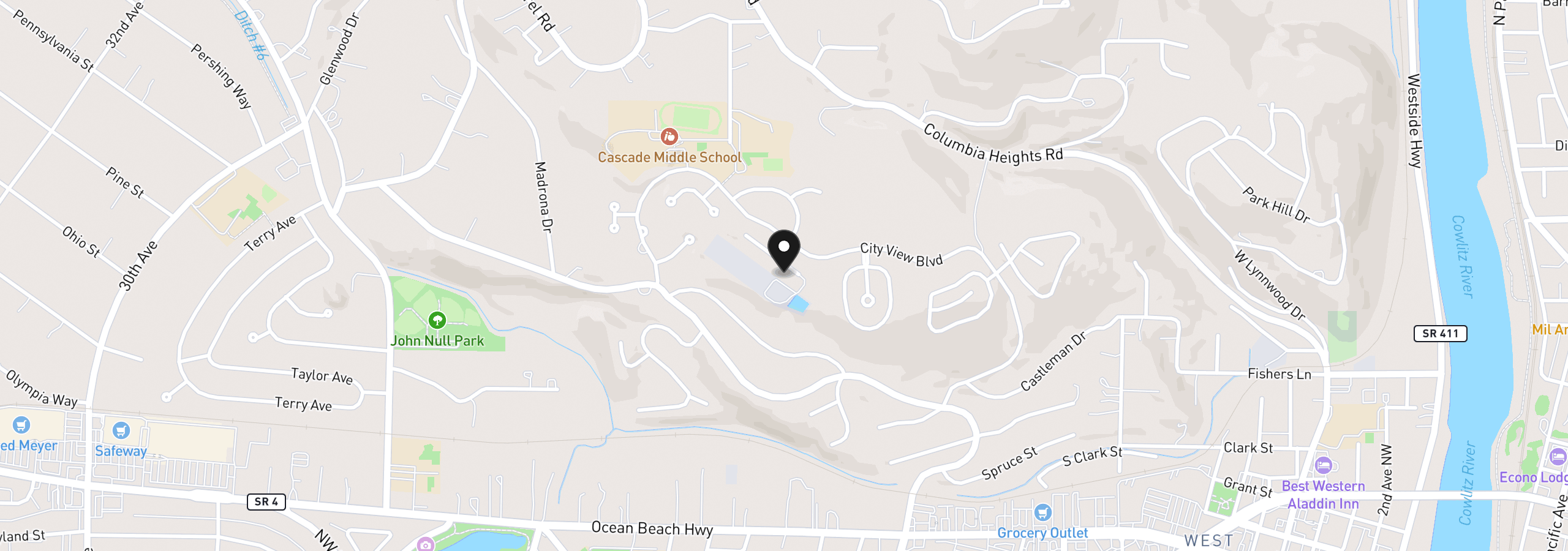 Map showing the location of 15 Alexia Ct, Longview, Wa 98632