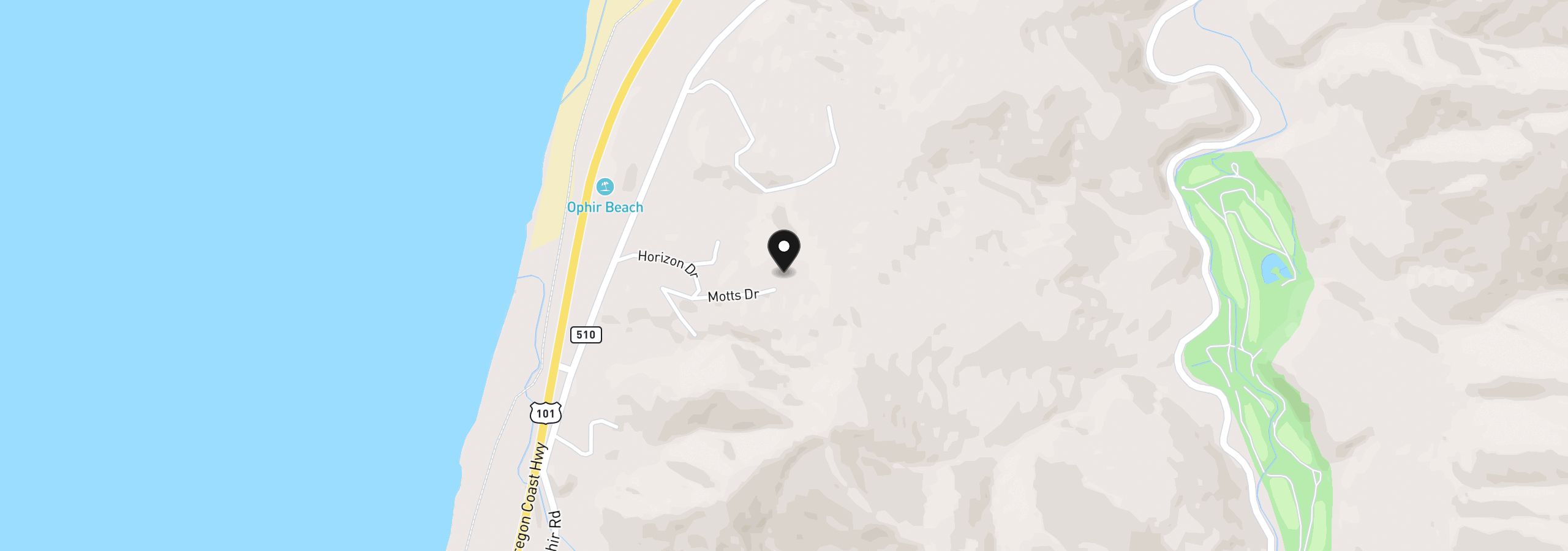 Map showing the location of 95281 Horizon Dr, Gold Beach, OR 97444