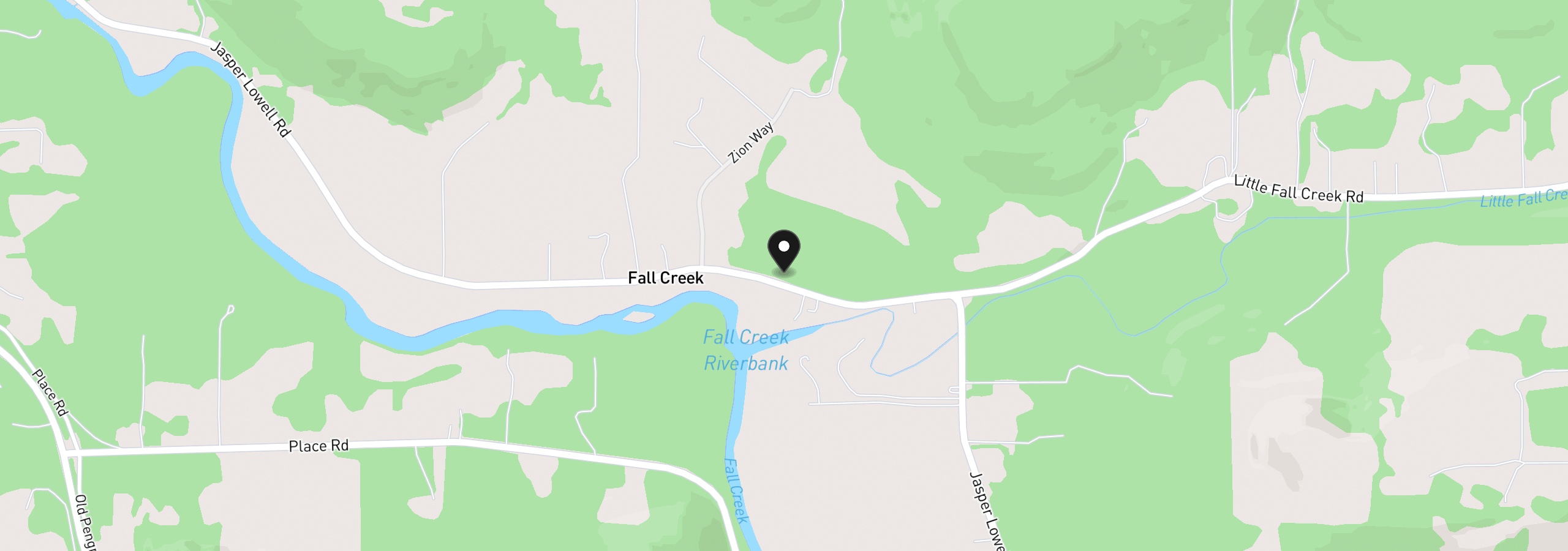 Map showing the location of 39065 Jasper Lowell Rd, Fall Creek, OR 97438