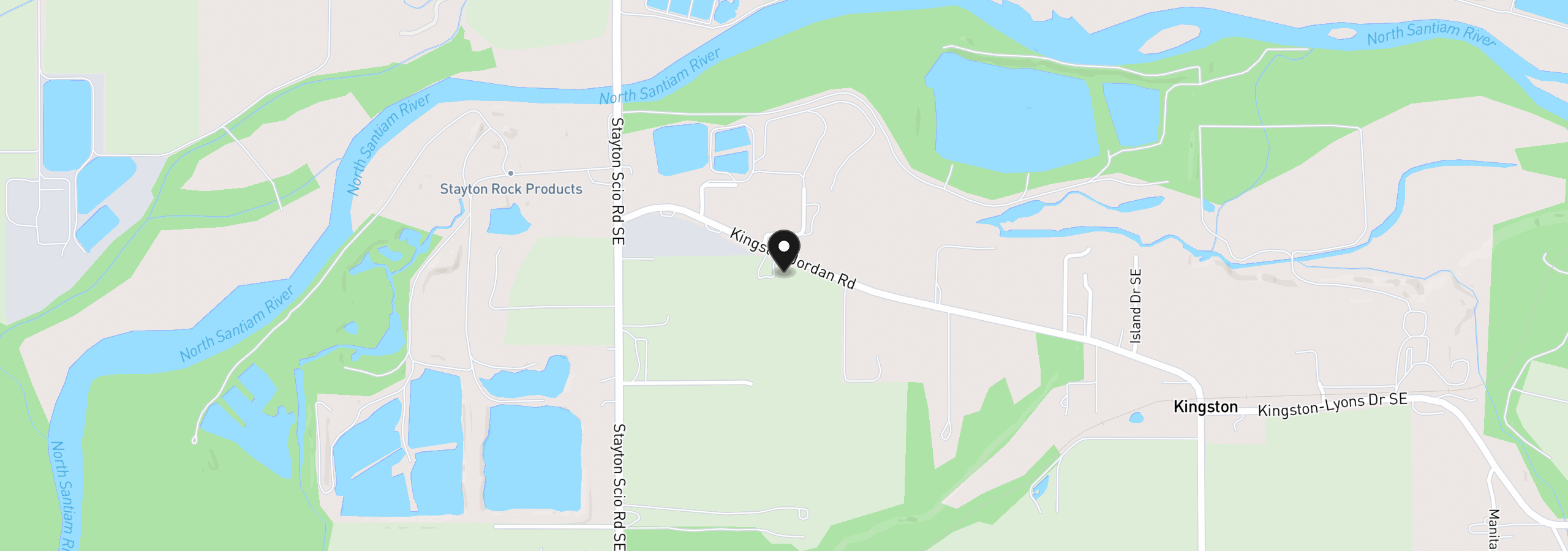 Map showing the location of 41792 Kingston Jordan Rd SE, Stayton, OR 97383