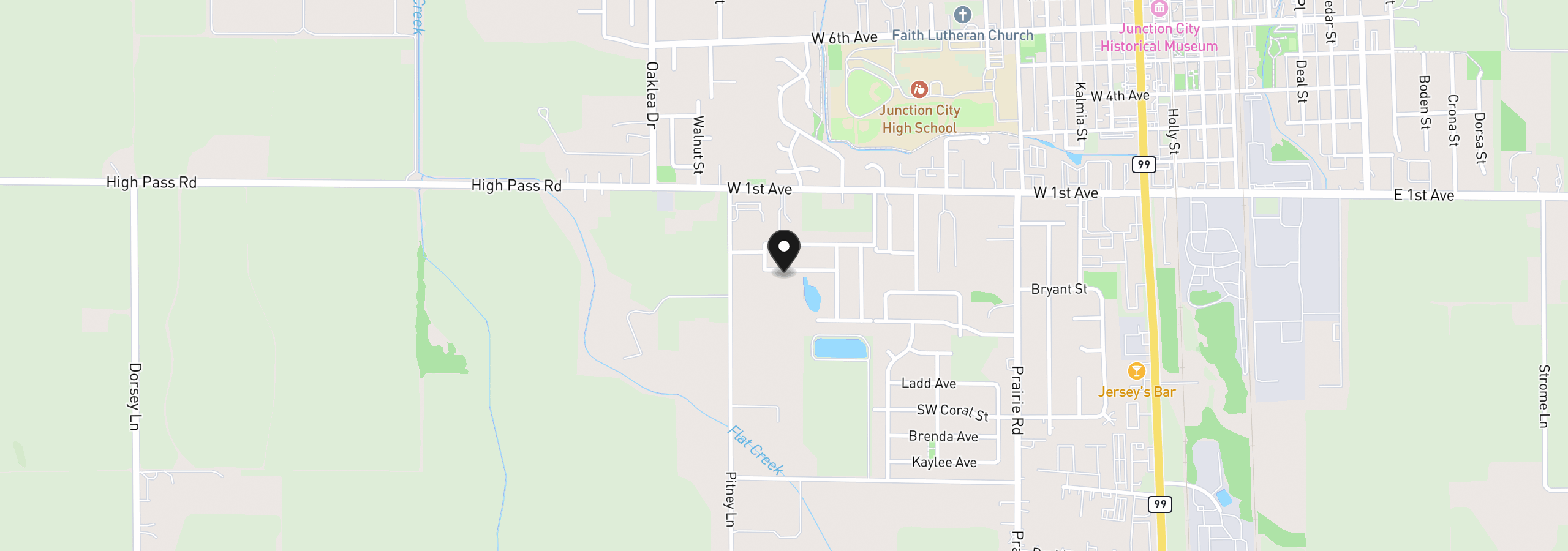 Map showing the location of 310 Pitney Ln 51, Junction City, OR 97448
