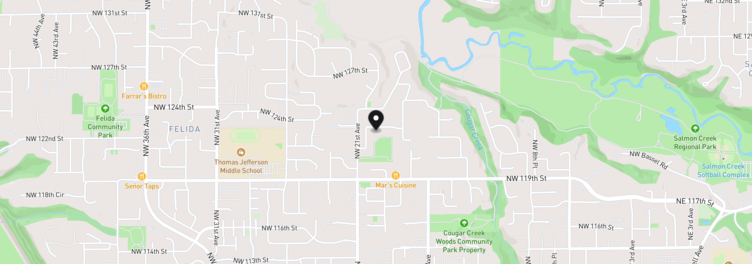 Map showing the location of 1905 NW 123rd St, Vancouver, Wa 98685