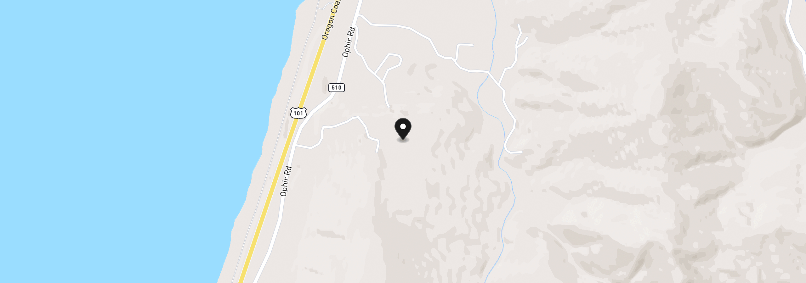 Map showing the location of Miller Ln 1100, Gold Beach, OR 97444