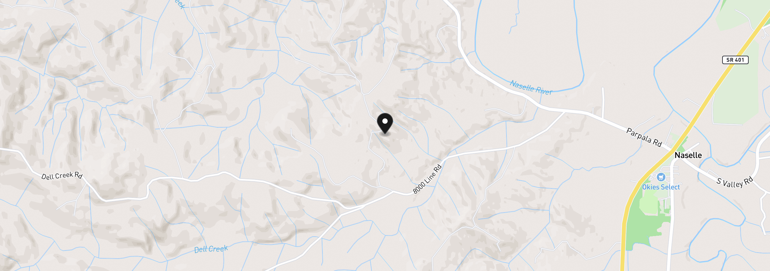 Map showing the location of 1 Parpala Rd, Naselle, Wa 98638