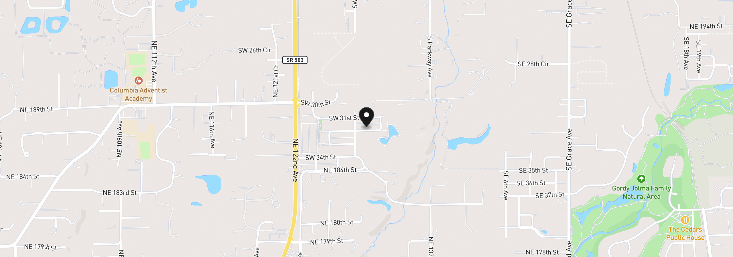 Map showing the location of 444 SW 32nd St, Battle Ground, Wa 98604