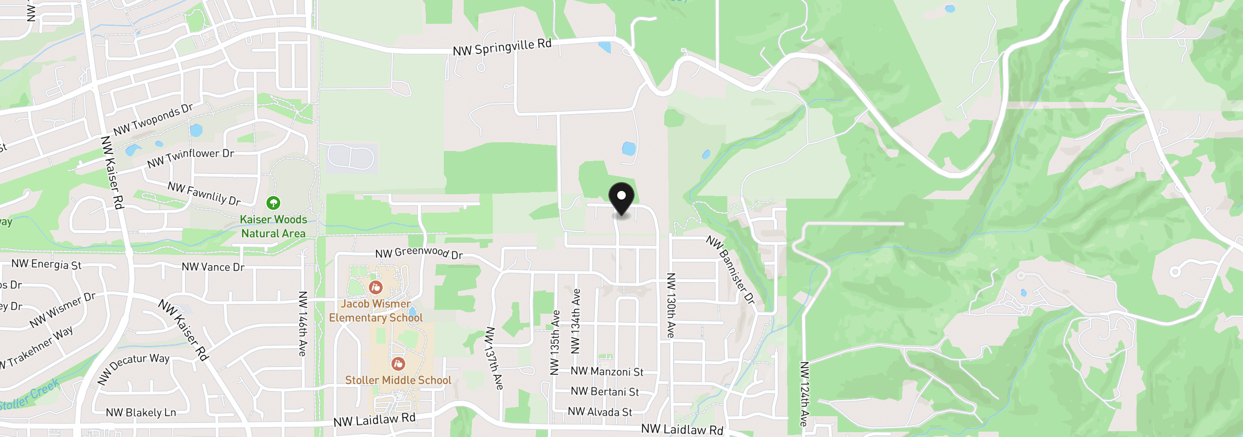 Map showing the location of 5908 NW 132nd Ave lot 28, Portland, OR 97229