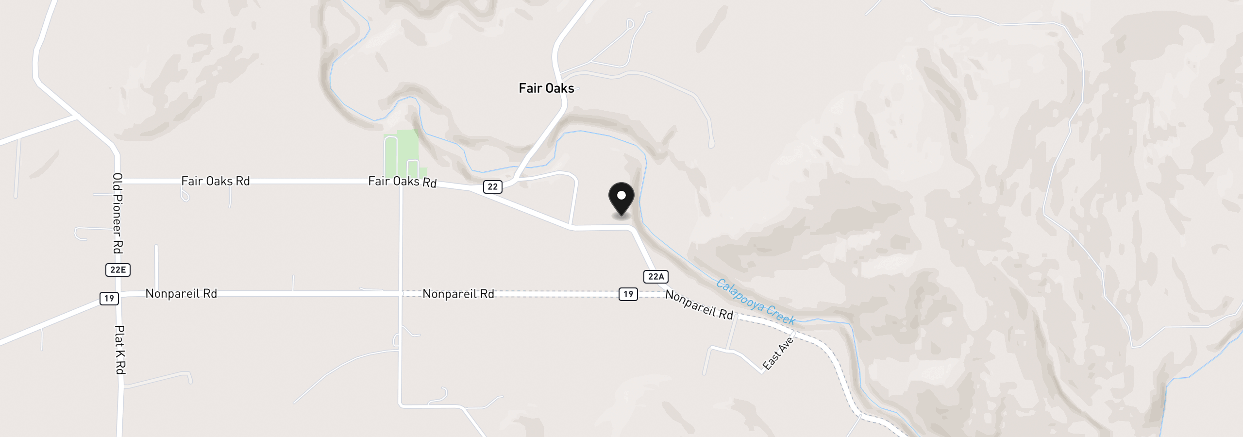 Map showing the location of 1300 Fair Oaks Rd, Oakland, OR 97462