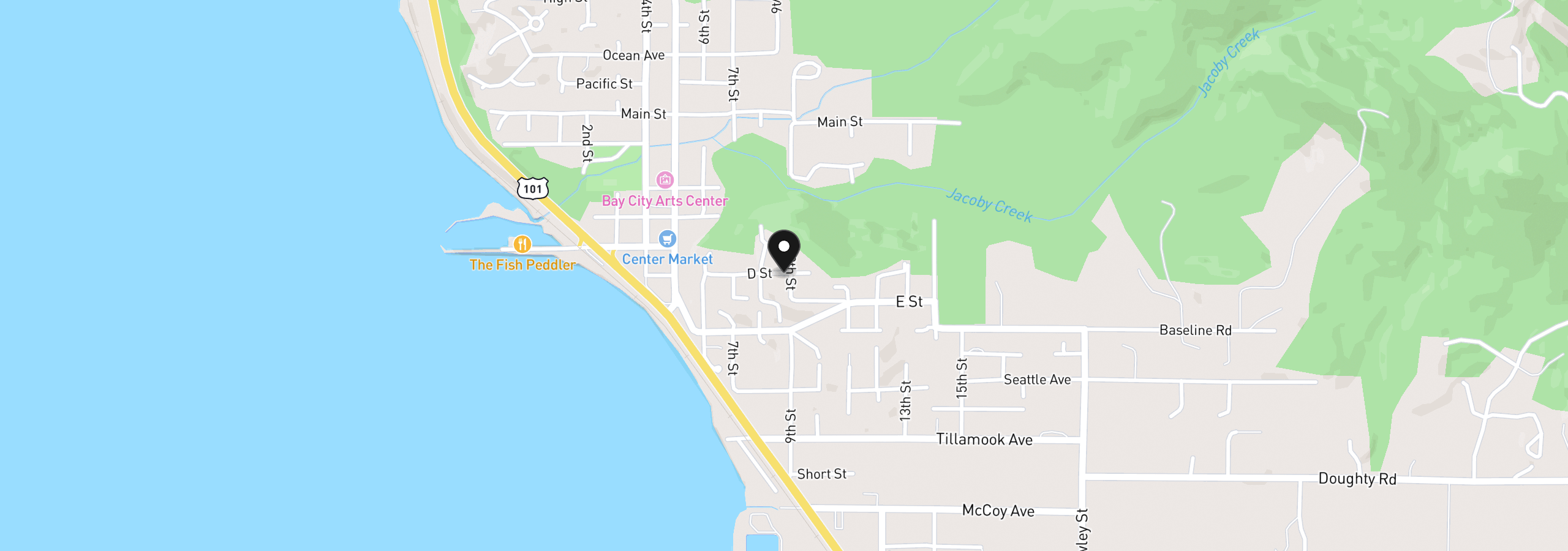 Map showing the location of 6085 D St, Bay City, OR 97107