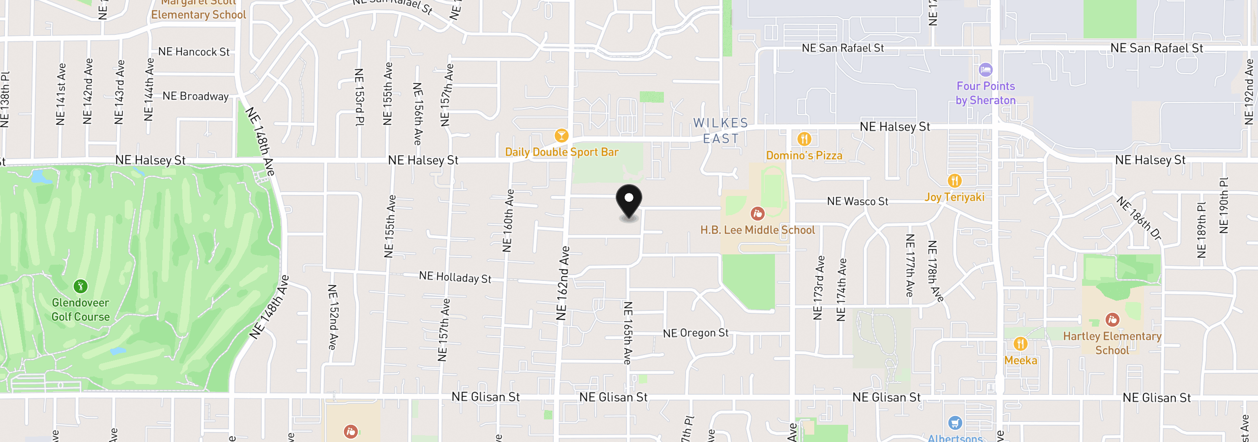 Map showing the location of 16435 NE Multnomah St, Portland, OR 97230
