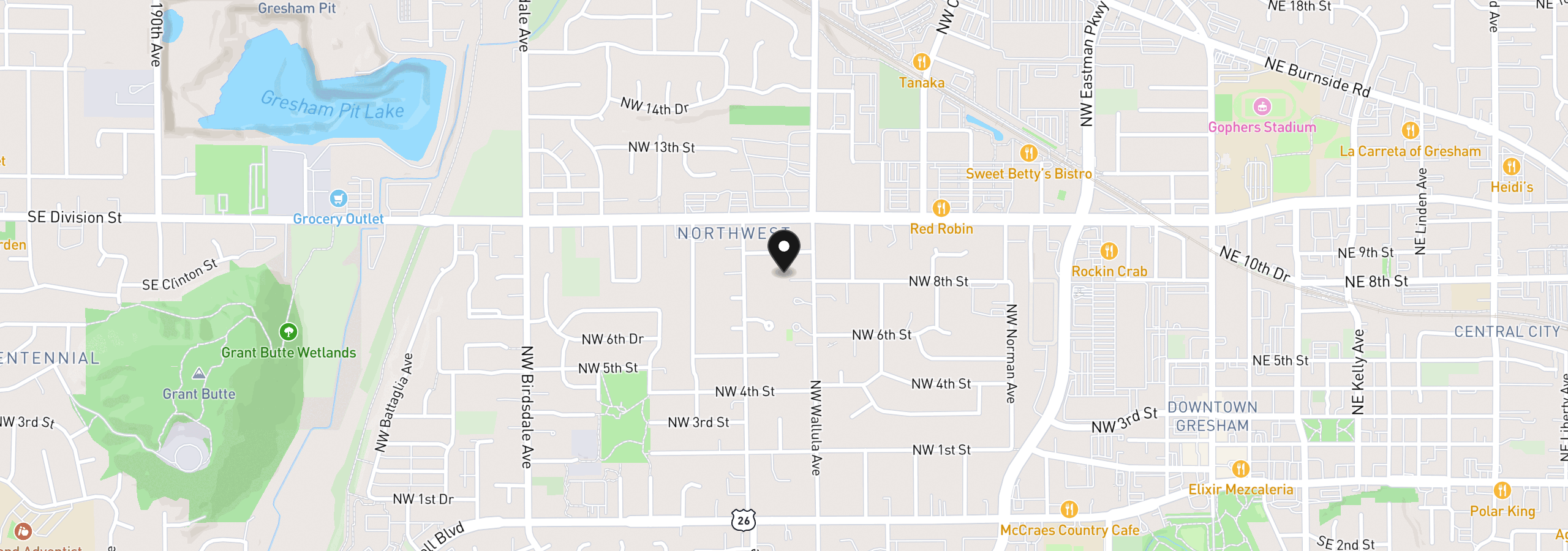 Map showing the location of 797 NW Wallula Ave, Gresham, OR 97030