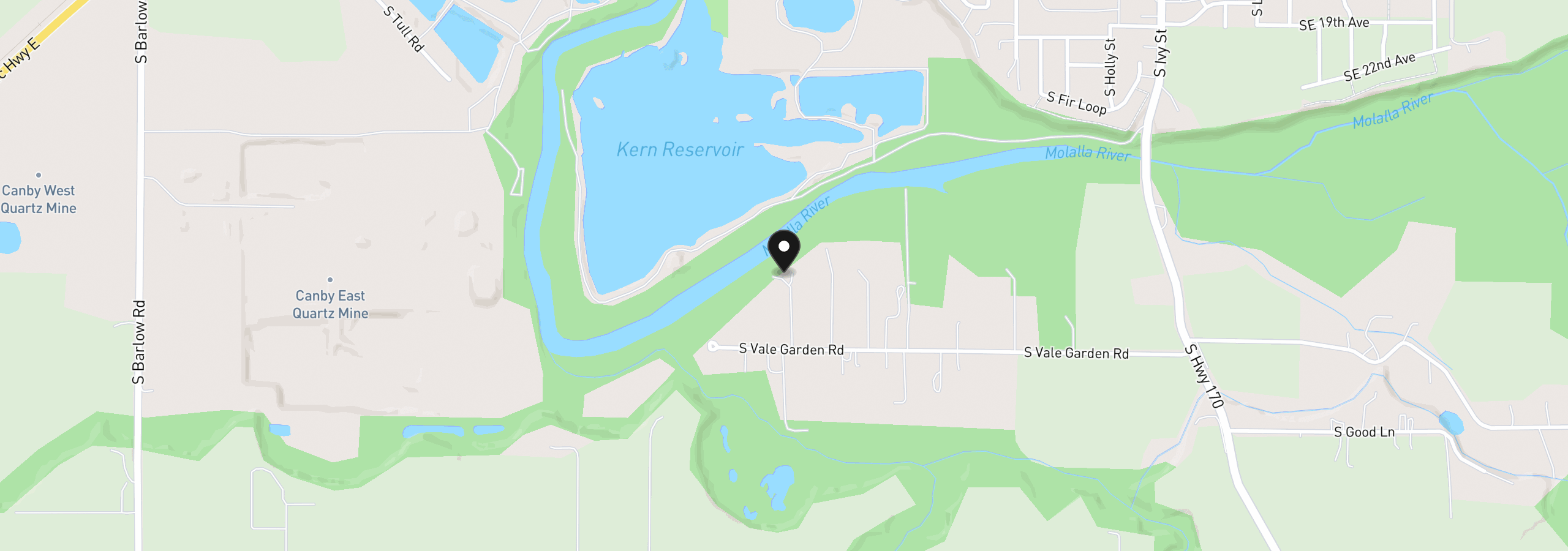 Map showing the location of 8121 S Vale Garden Rd, Canby, OR 97013