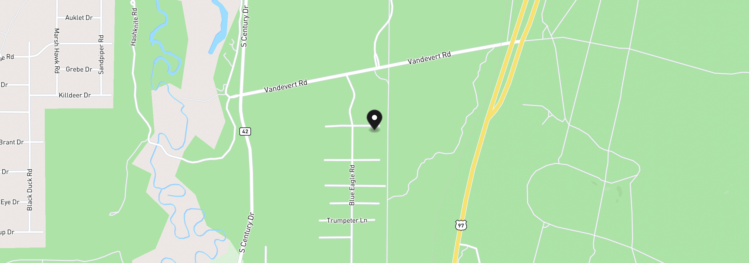 Map showing the location of 17879 Kodiak Ln, Bend, OR 97707
