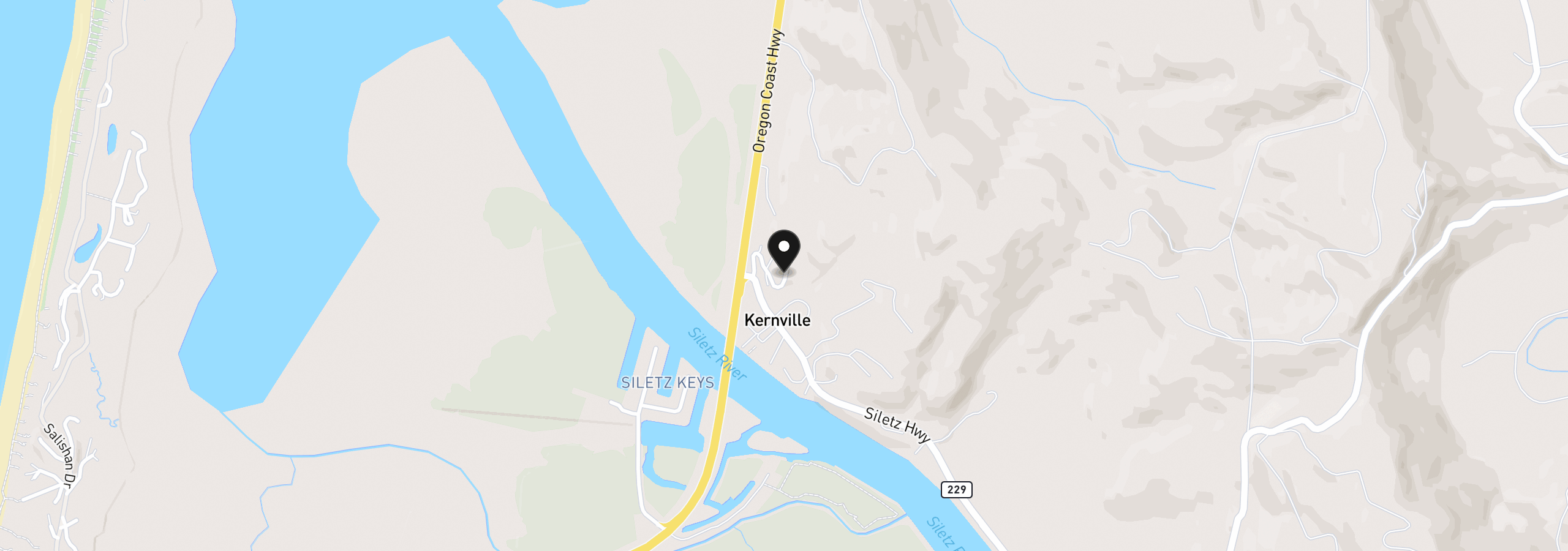 Map showing the location of 163 S Wells Dr, Lincoln City, OR 97367