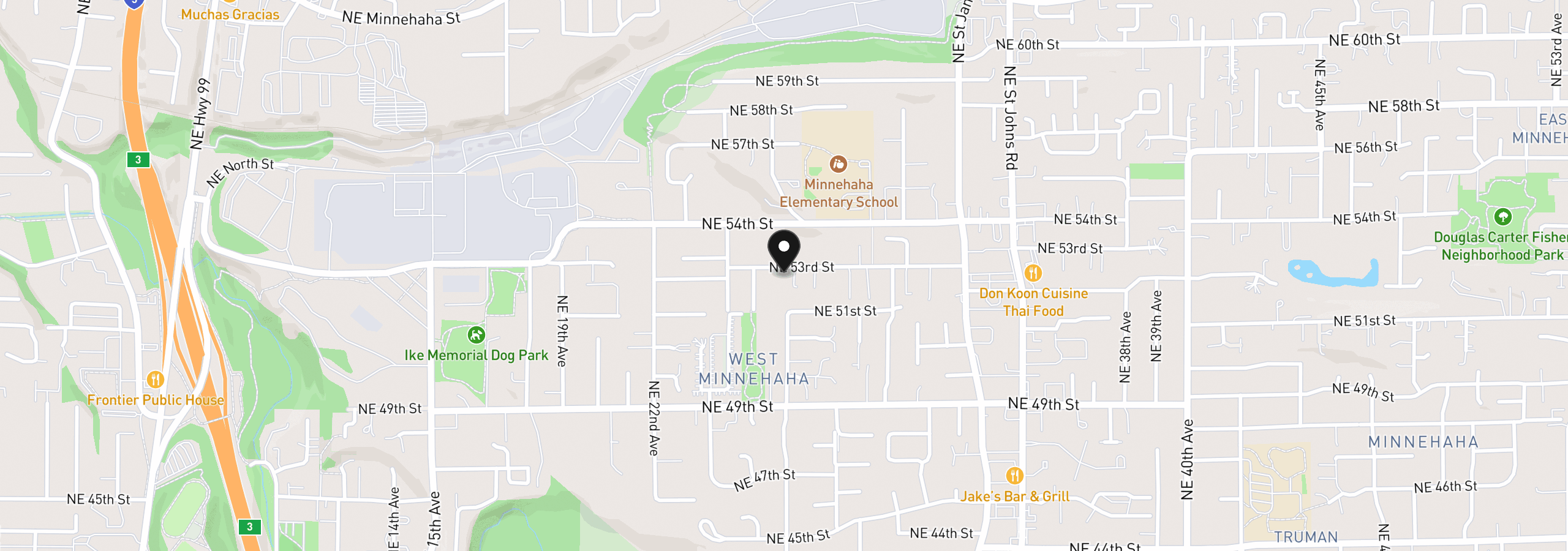 Map showing the location of 2607 NE 53rd St, Vancouver, Wa 98663