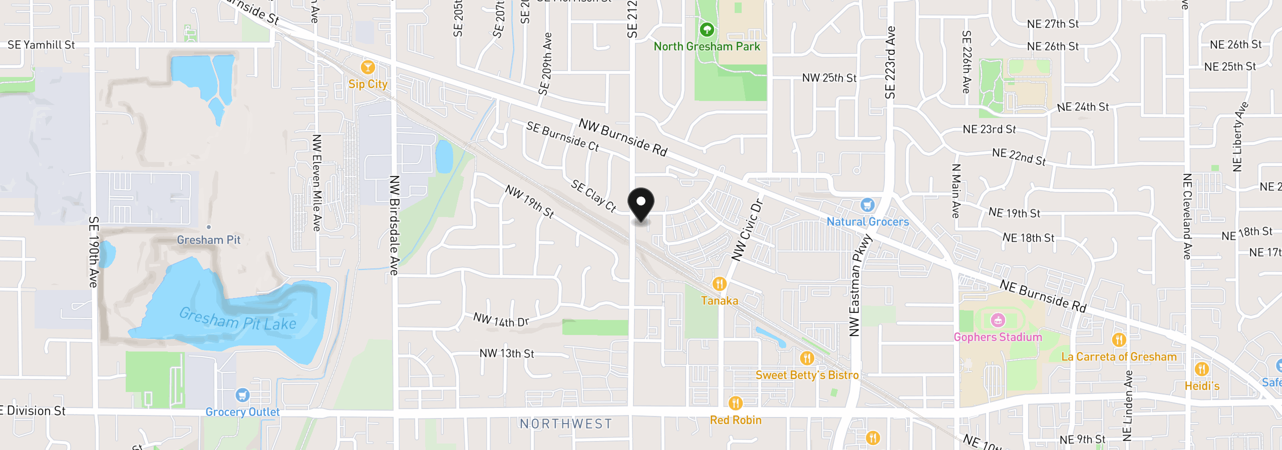 Map showing the location of 1258 NW Shattuck Way 308, Gresham, OR 97030