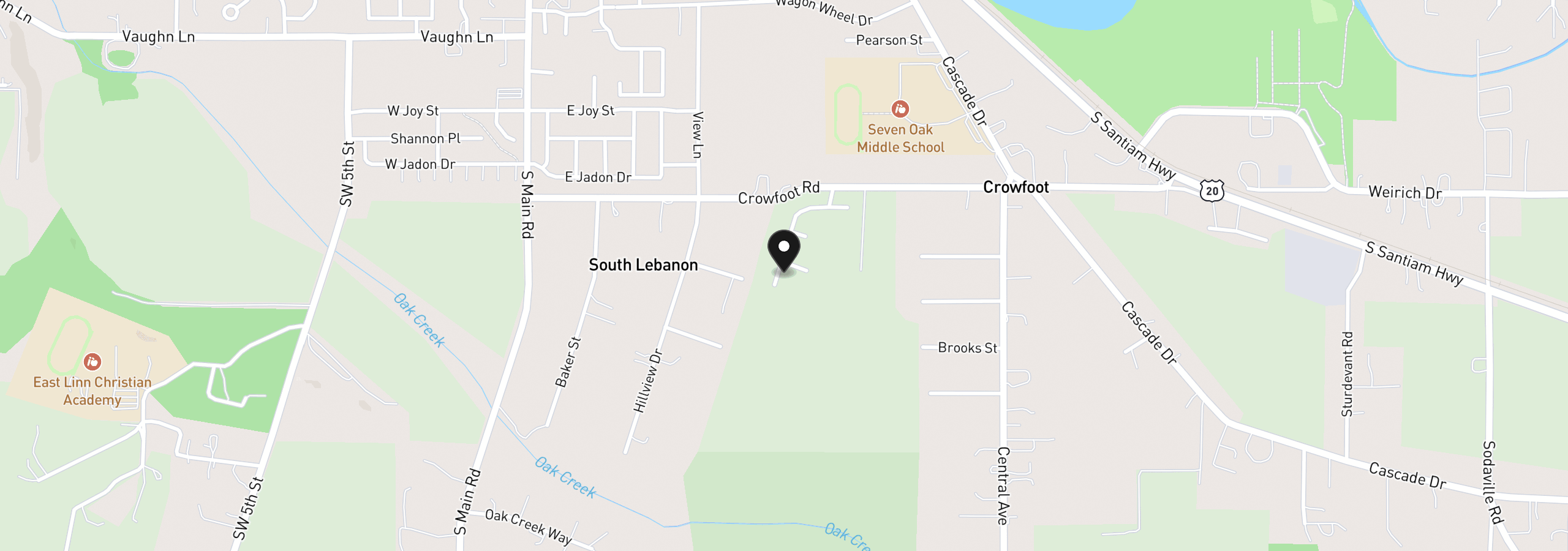 Map showing the location of 663 Minnesota St, Lebanon, OR 97355