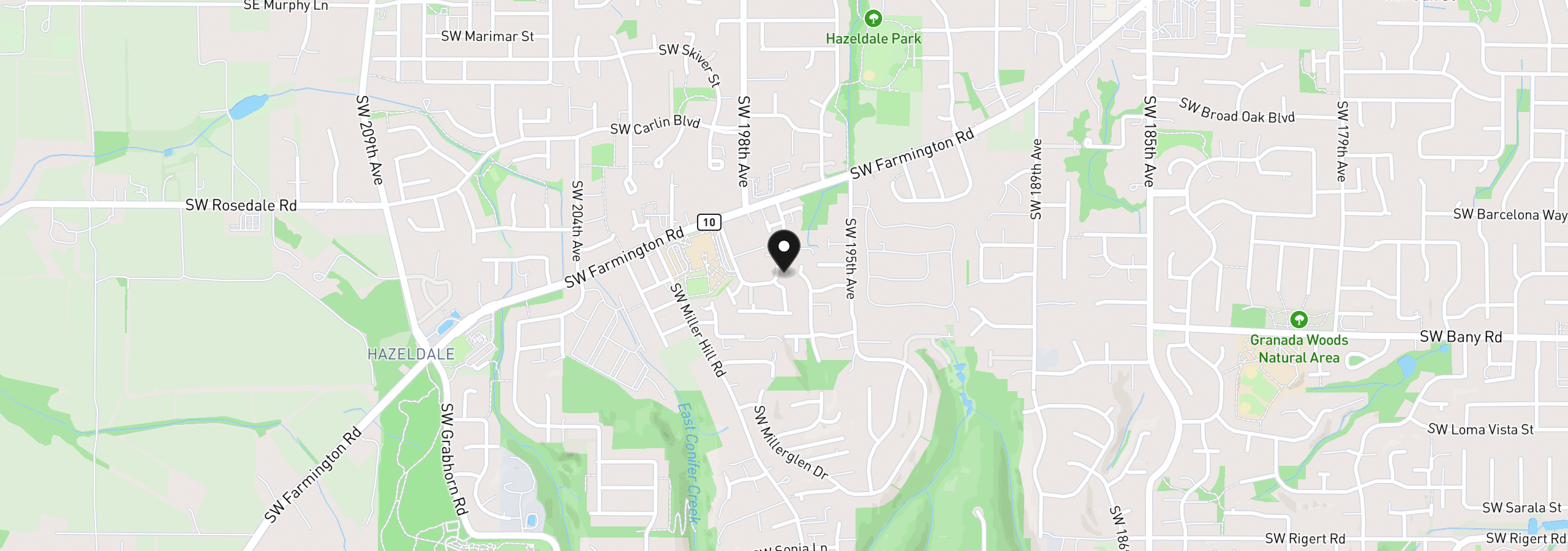 Map showing the location of 19790 SW Marlin Dr, Beaverton, OR 97007