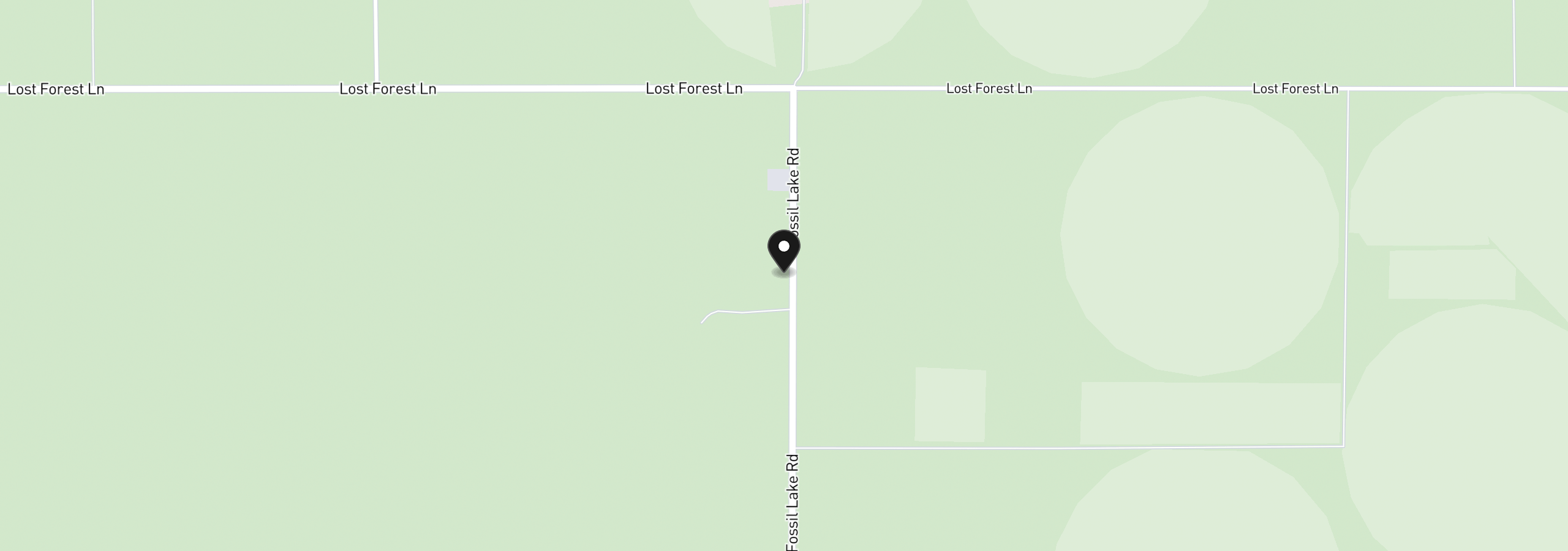 Map showing the location of Fossil Lake Road 100, Christmas Valley, OR 97641