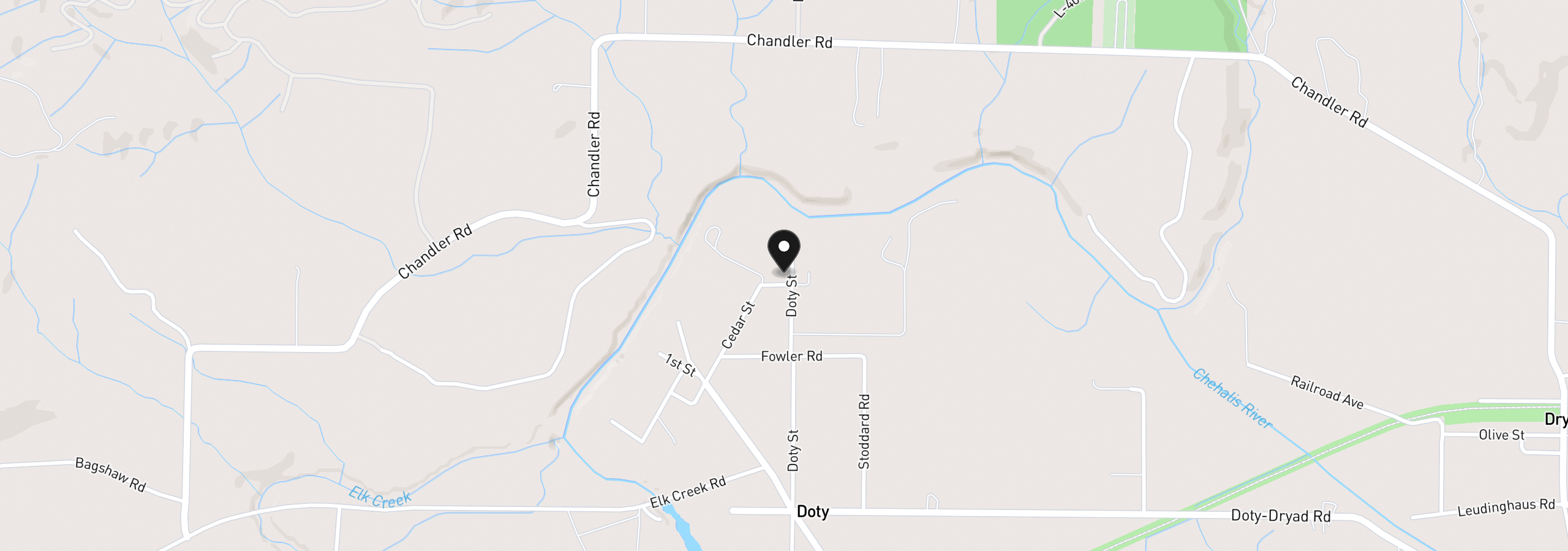 Map showing the location of 0 Cedar St, Pe Ell, Wa 98572