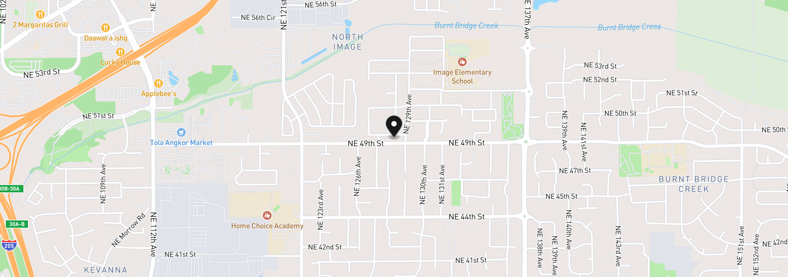 Map showing the location of 12803 NE 49th Way, Vancouver, Wa 98682