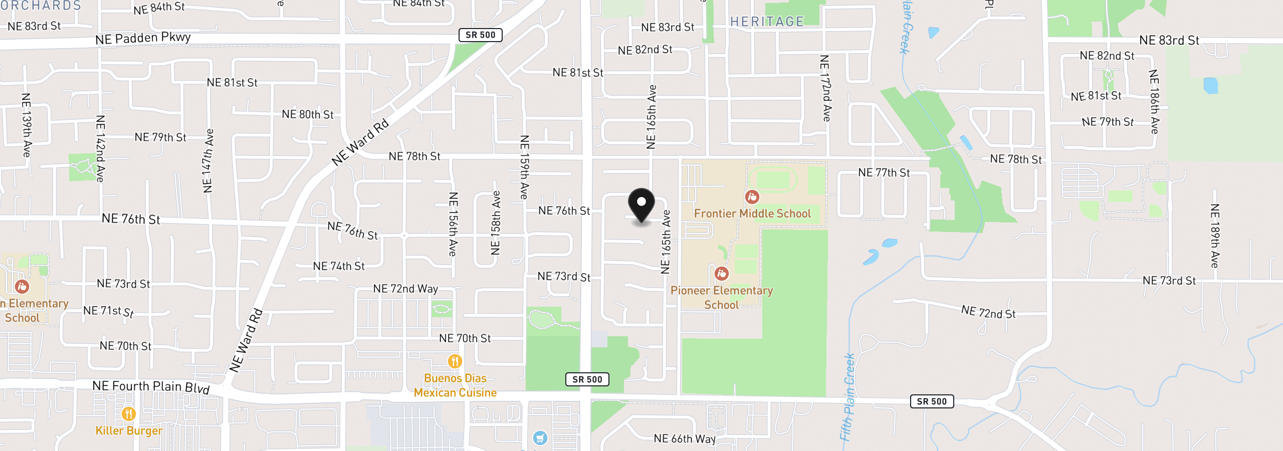 Map showing the location of 16401 NE 75th Cir, Vancouver, Wa 98682