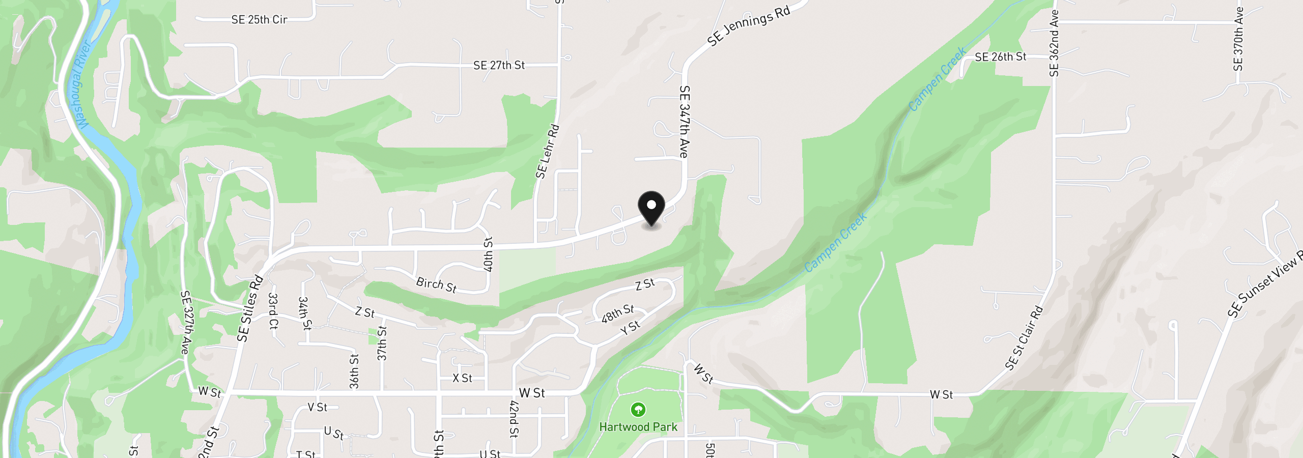 Map showing the location of 34517 SE Lawton Rd, Washougal, Wa 98671