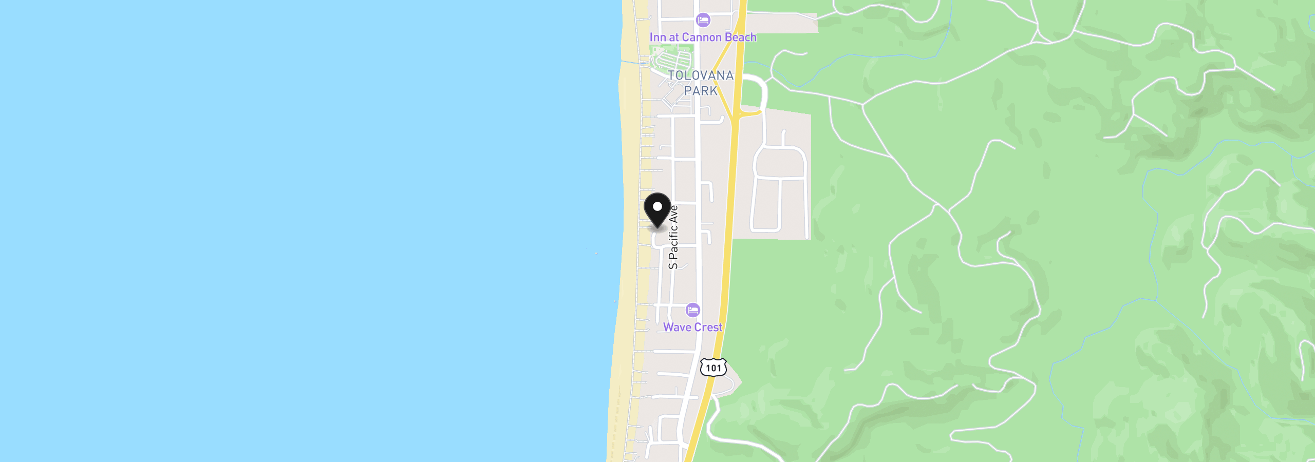 Map showing the location of 3772 Pacific St, Cannon Beach, OR 97110