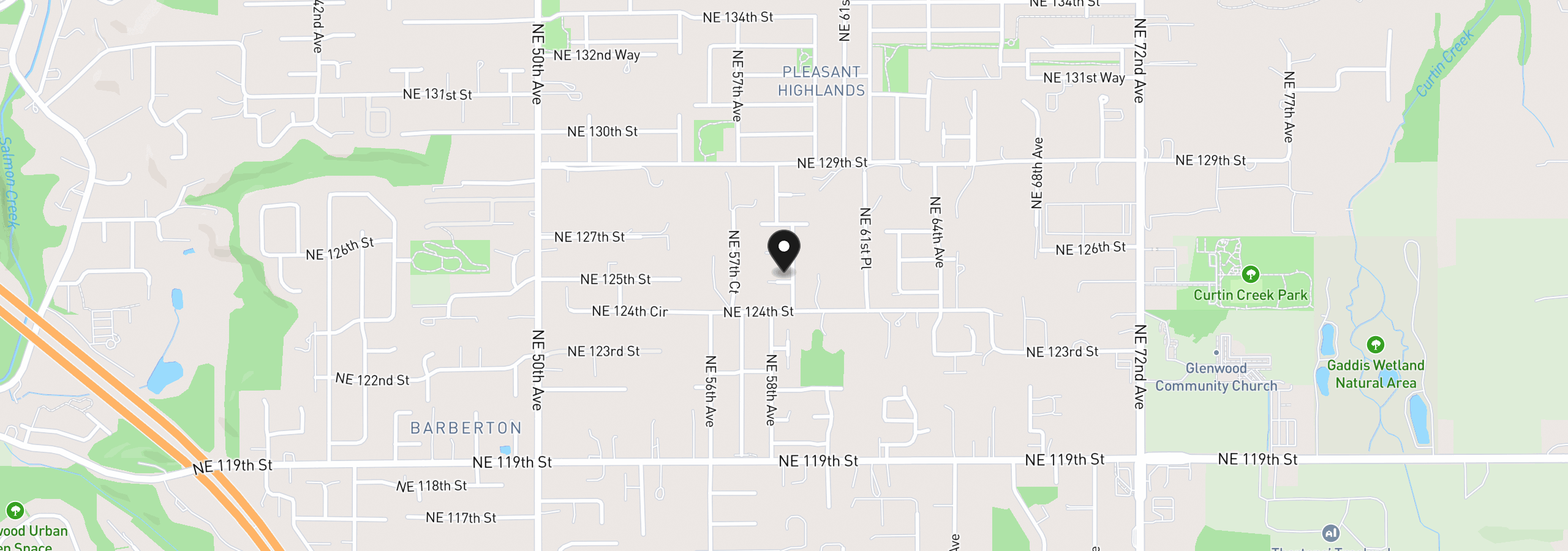 Map showing the location of 12500 NE 59th Ave, Vancouver, Wa 98686