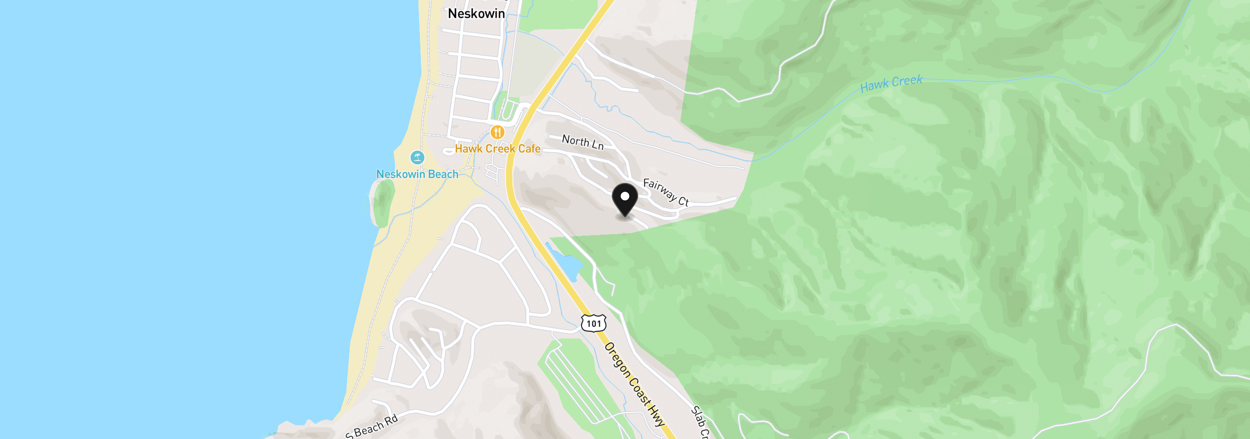 Map showing the location of Hilltop Ln, Neskowin, OR 97149