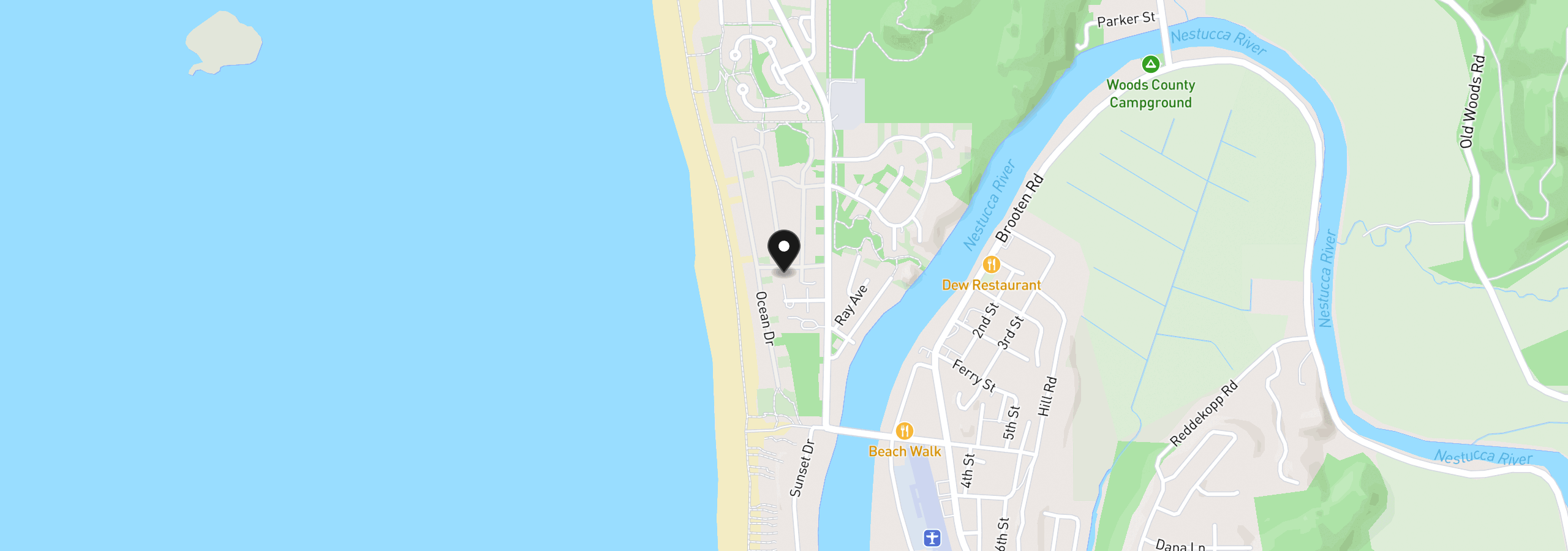 Map showing the location of 5607 Kiwanda Dr, Pacific City, OR 97135