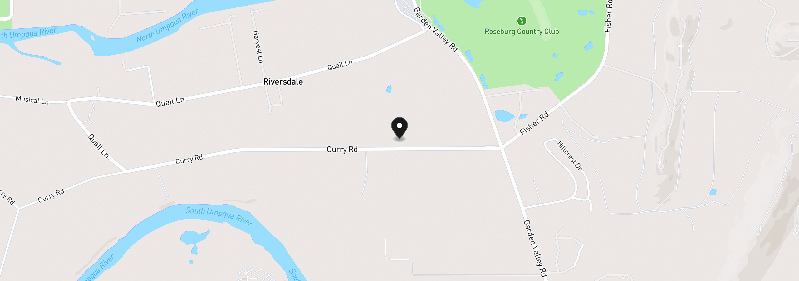 Map showing the location of 475 Curry Rd, Roseburg, OR 97471