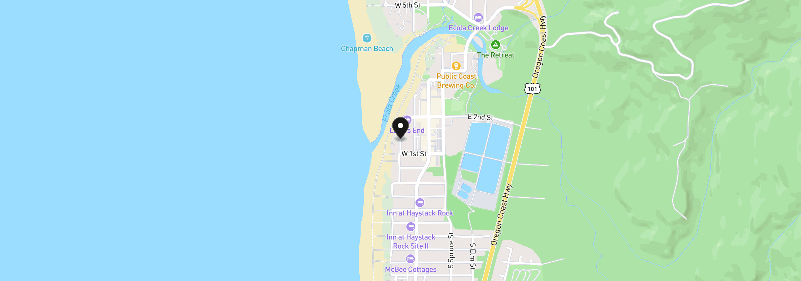 Map showing the location of 522 N Laurel St 522, Cannon Beach, OR 97110