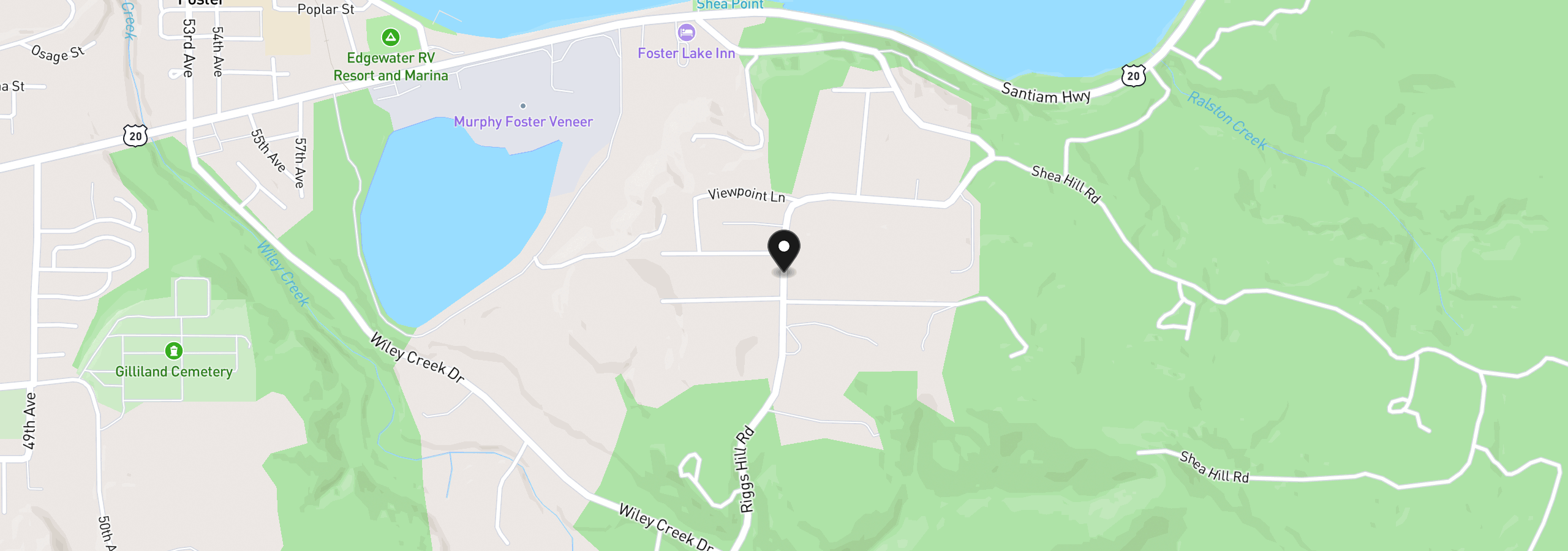 Map showing the location of Tl 1800 Riggs Hill Rd, Sweet Home, OR 97386