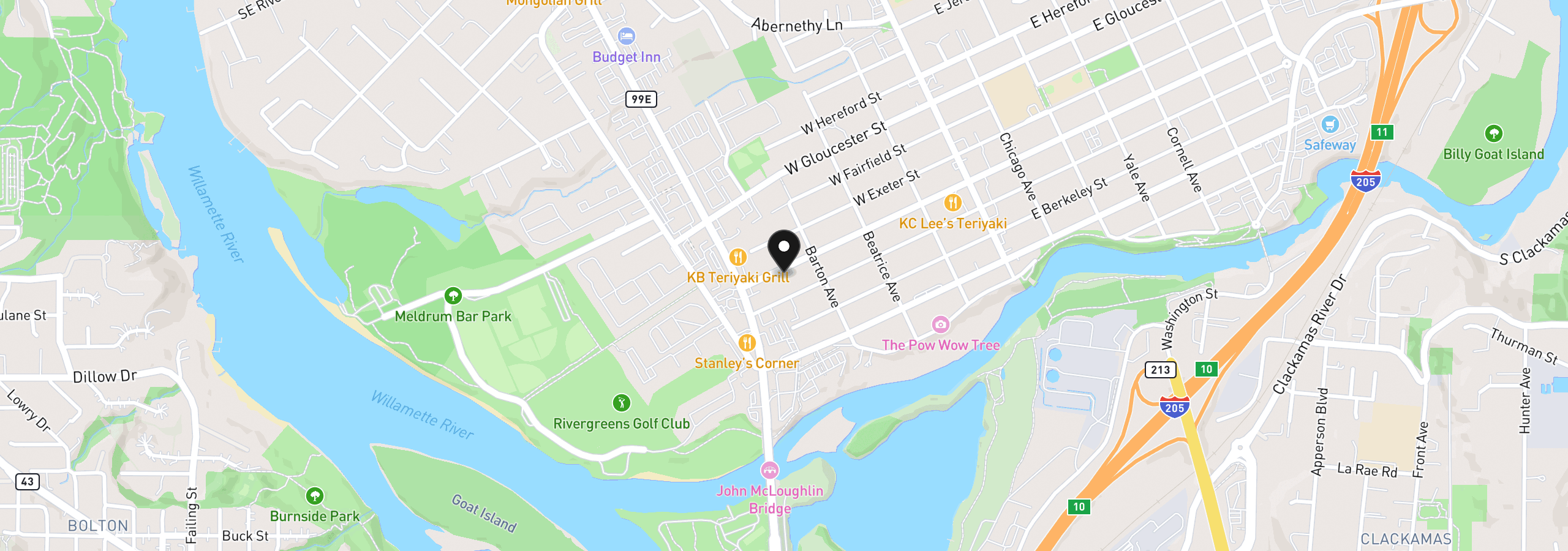 Map showing the location of 465 W Dartmouth St, Gladstone, OR 97027