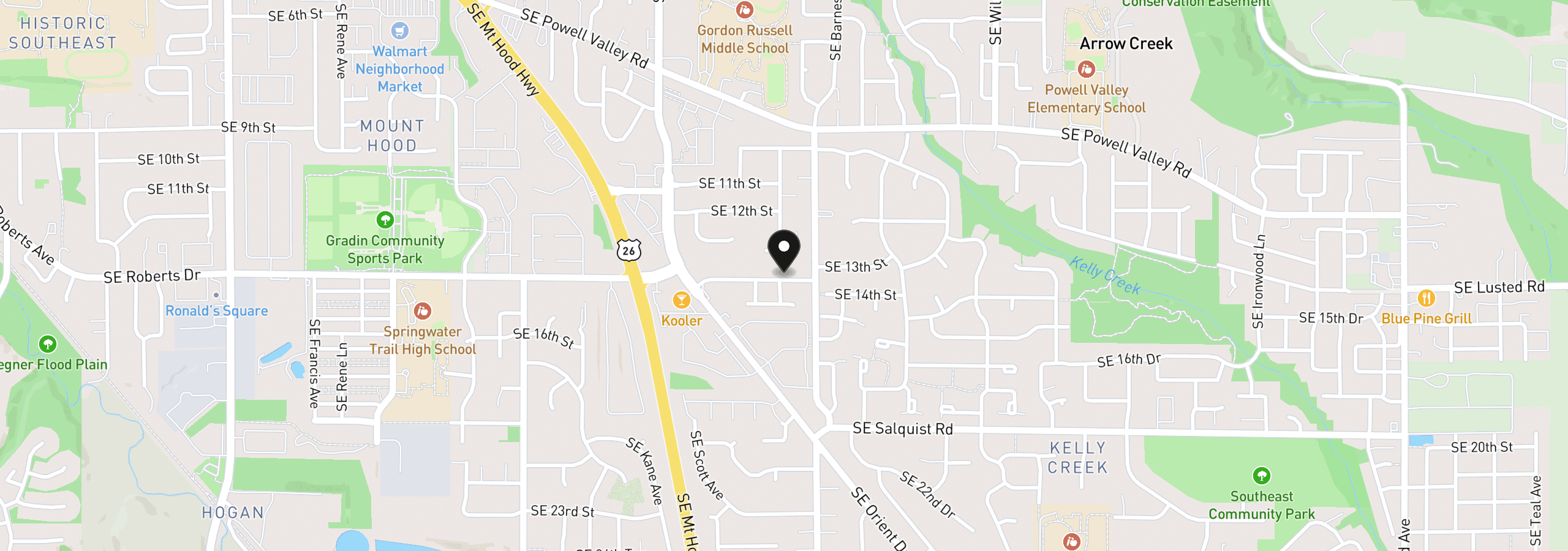 Map showing the location of 3777 SE 14th St, Gresham, OR 97080