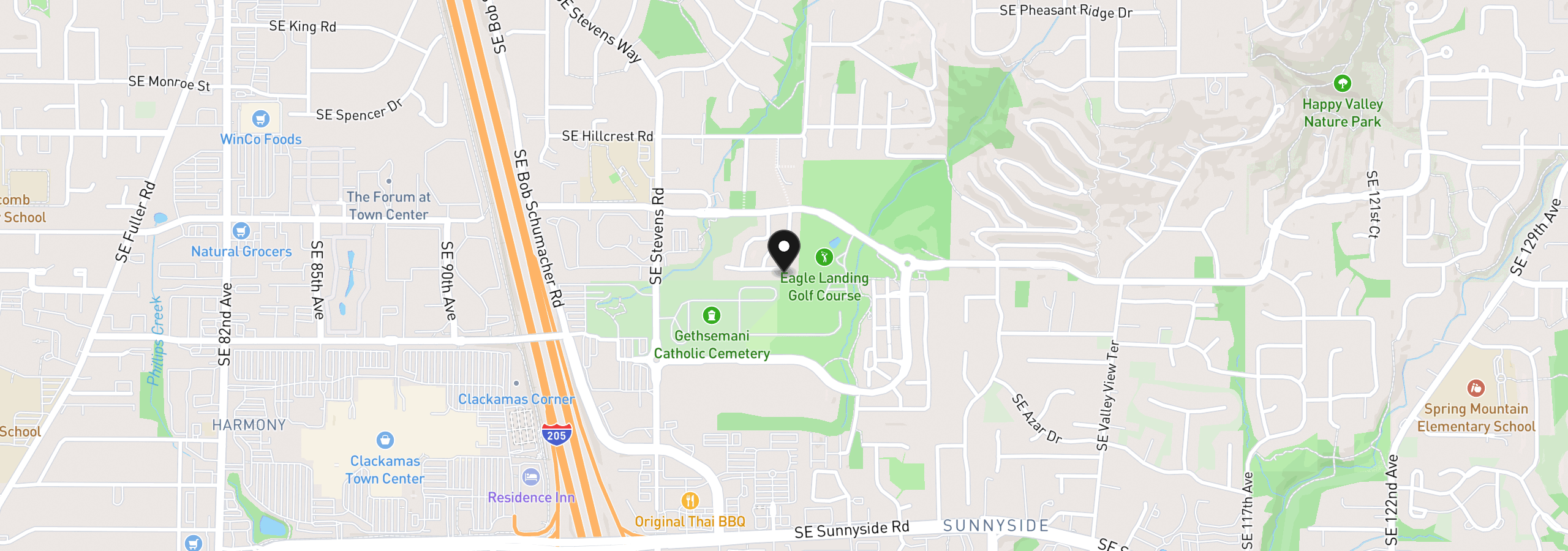 Map showing the location of 11490 SE Aquila St, Happy Valley, OR 97086