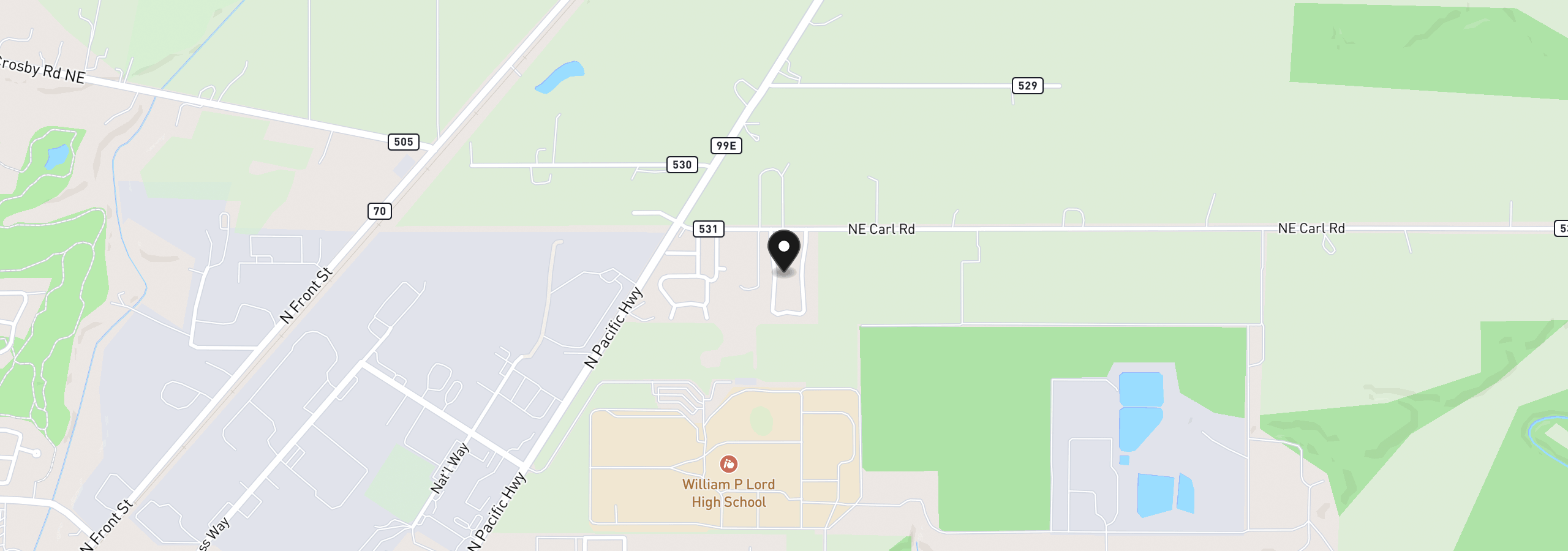 Map showing the location of 11842 NE Chateau Dr NE, Woodburn, OR 97071